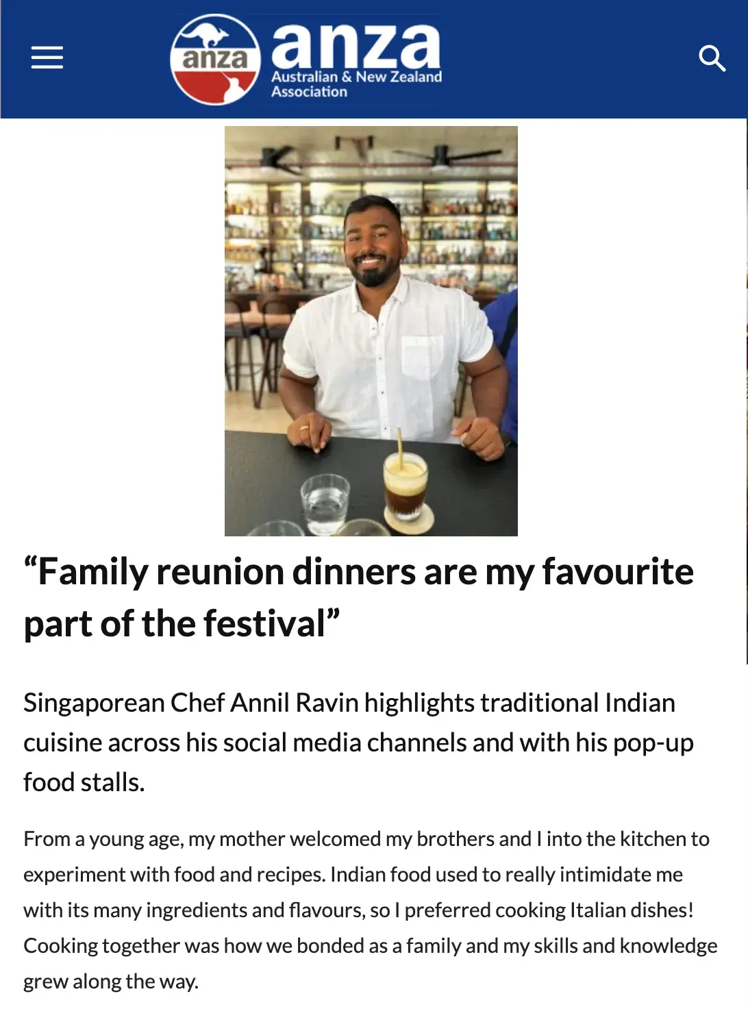 ANZA Singapore article screenshot